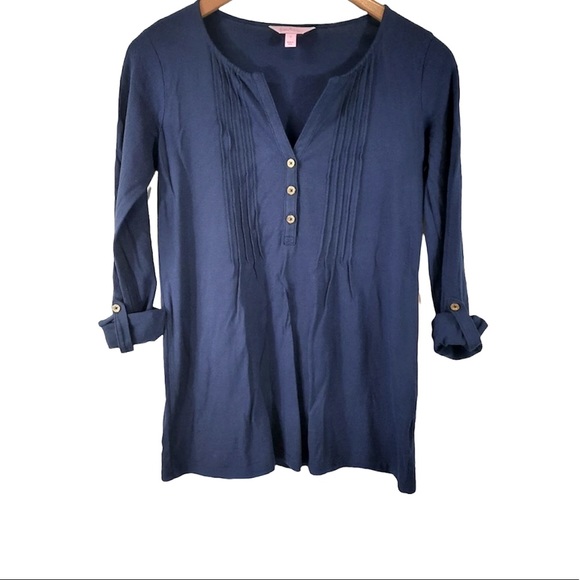 Lilly Pulitzer cotton navy Dorothy top - Picture 6 of 10